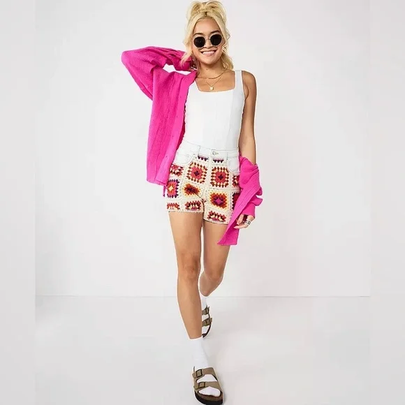 NEW SO Denim Crochet Shorts. Size 11 / 30W - Picture 3 of 9